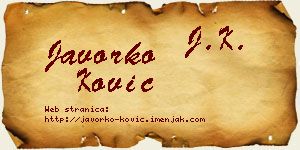 Javorko Ković vizit kartica
